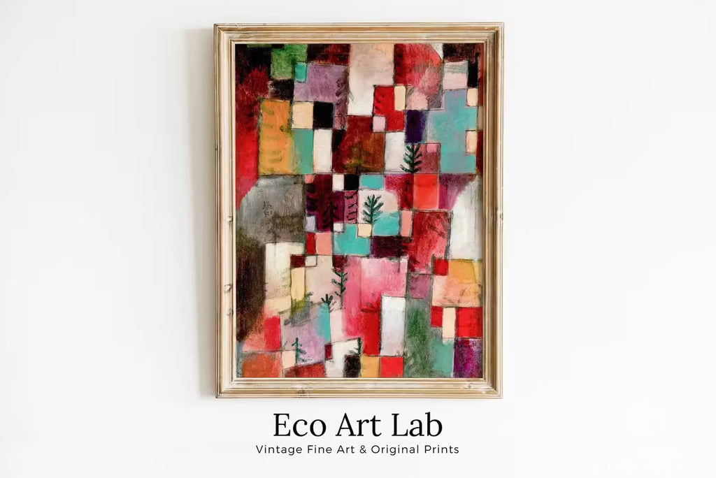 Paul Klee Print Vintage Abstract Art Poster. Red Green & Violet–Yellow Rhythms Famous Vintage Art Print. Printable Retro Paul Klee Wall Art – Printable Wall Art