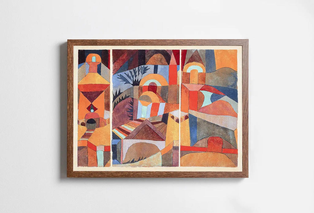 Included artwork preview showing first selection of artworks from Paul Klee Print Vintage Abstract Art Poster. Temple Gardens Abstract Landscape Famous Vintage Art Print. Printable Retro Paul Klee Wall Art.