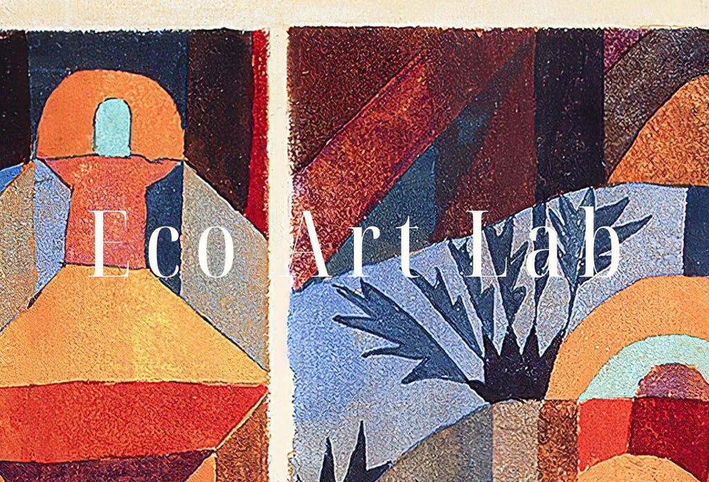 Second included artwork preview from Paul Klee Print Vintage Abstract Art Poster. Temple Gardens Abstract Landscape Famous Vintage Art Print. Printable Retro Paul Klee Wall Art featuring various scenes.
