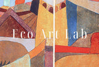 Detail view of artwork from Paul Klee Print Vintage Abstract Art Poster. Temple Gardens Abstract Landscape Famous Vintage Art Print. Printable Retro Paul Klee Wall Art. (variation 2)