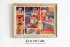 Framed view of Paul Klee Print Vintage Abstract Art Poster. Temple Gardens Abstract Landscape Famous Vintage Art Print. Printable Retro Paul Klee Wall Art – printable wall art digital download.