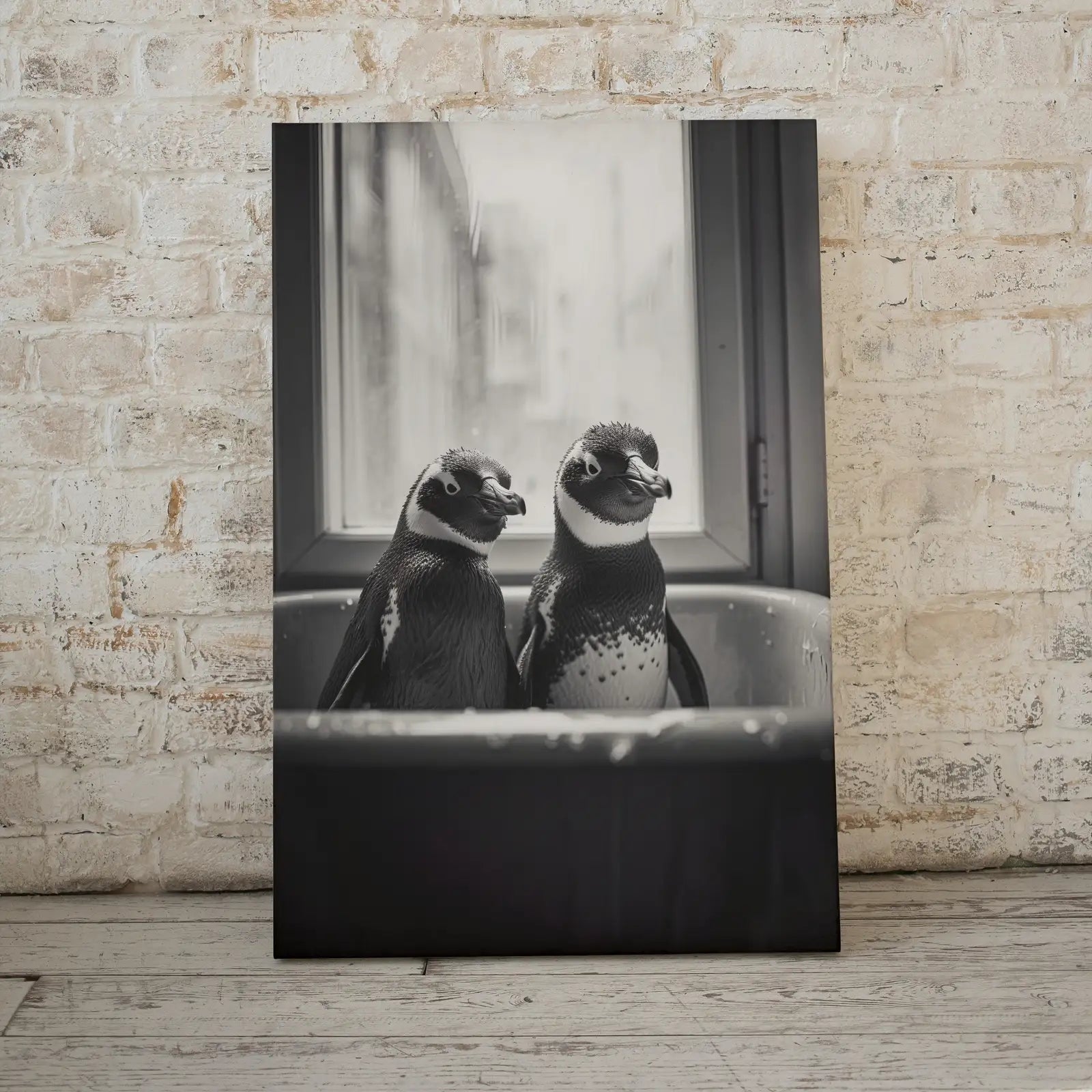 Penguins in Tub Printable Wall Art | Black & White Penguin Photo | Printable | Bathroom Art Print | Penguin Art | Digital Download #04 – Printable Wall Art Digital Download – Digital Download