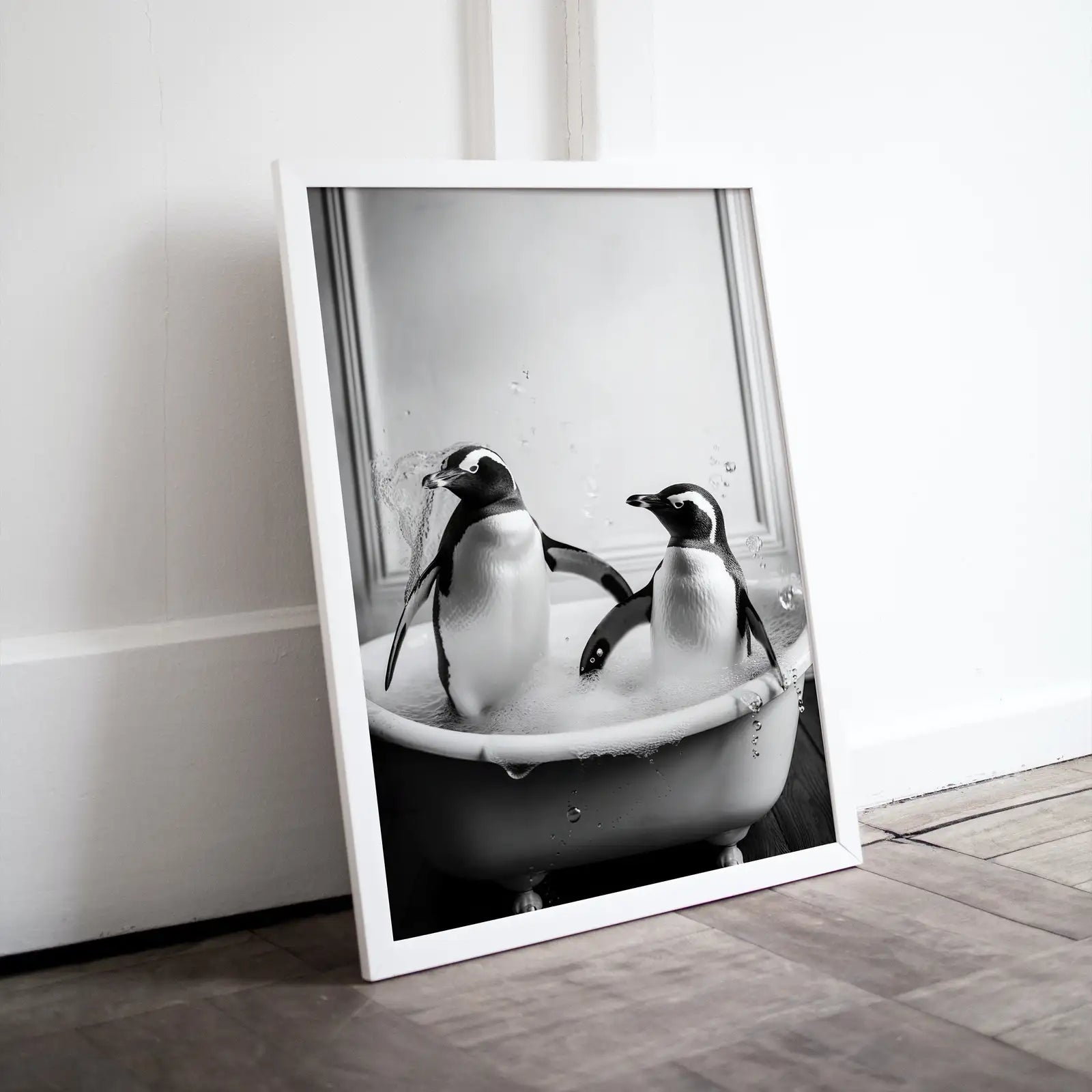 Penguins in Tub Printable Wall Art | Black & White Penguin Photo | Printable | Bathroom Art Print | Penguin Art | Digital Download #05 – Printable Wall Art Digital Download – Digital Download