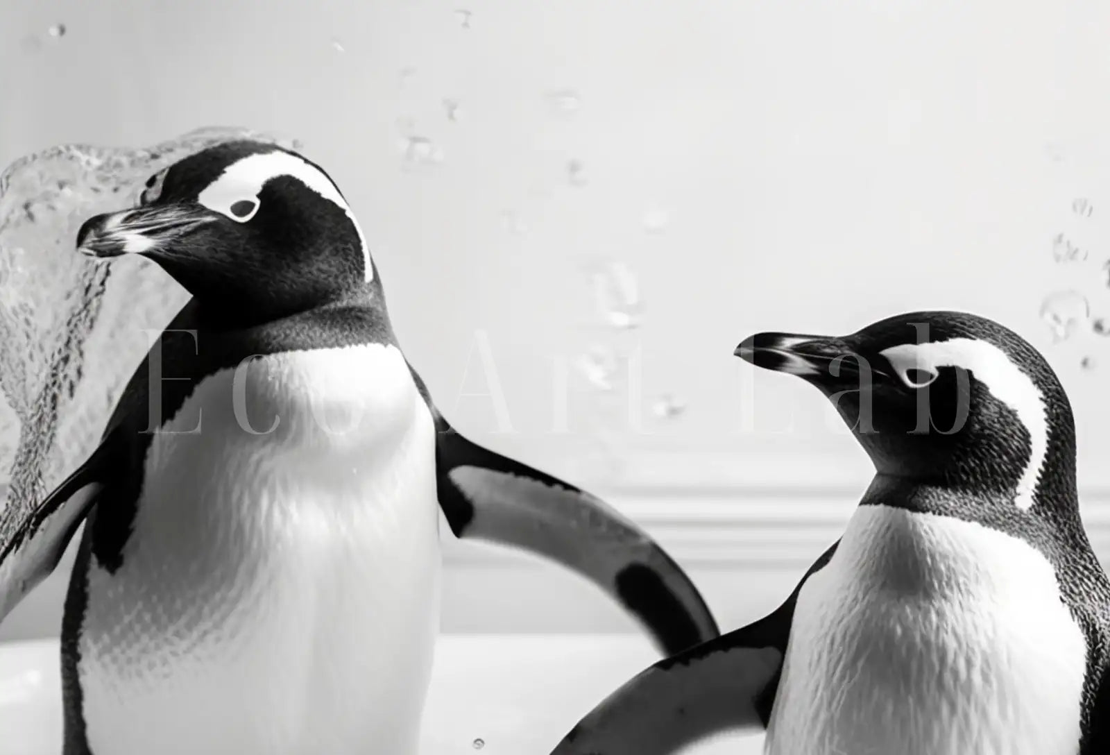 Penguins in Tub Printable Wall Art | Black & White Penguin Photo | Printable | Bathroom Art Print | Penguin Art | Digital Download #05 – Printable Wall Art Digital Download – Digital Download