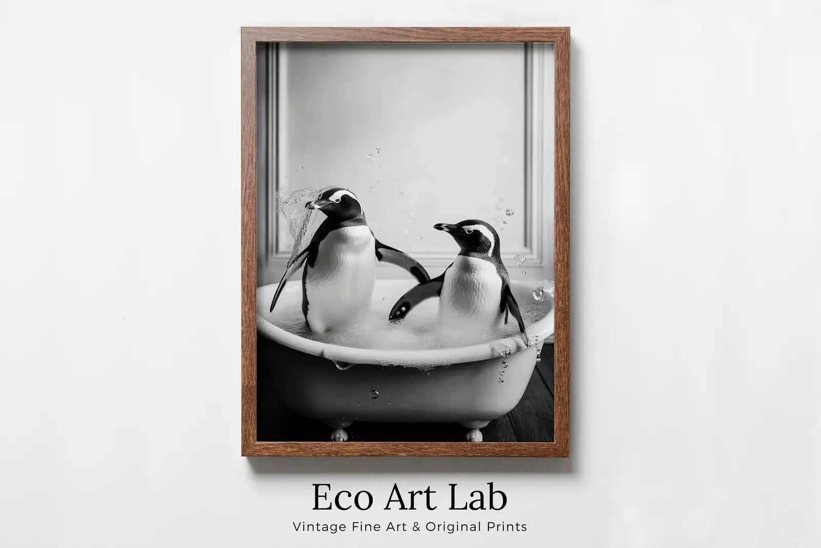 Penguins in Tub Printable Wall Art | Black & White Penguin Photo | Printable | Bathroom Art Print | Penguin Art | Digital Download #05 – Printable Wall Art Digital Download – Digital Download