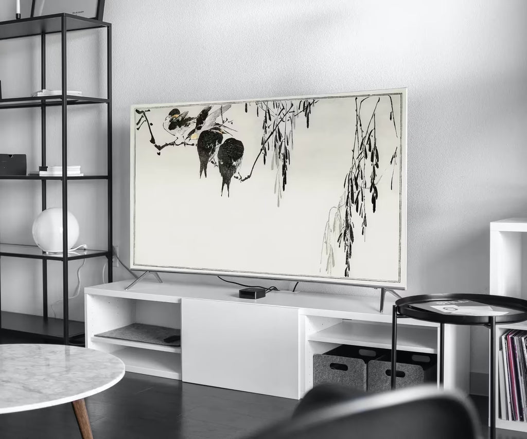 Perched Magpies Illustration Vintage Japanese Painting Frame TV Art. Antique Japanese Art Samsung TV,  for Samsung Frame – Frame TV  Art