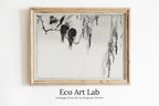 Framed view of Perched Magpies Illustration Vintage Japanese Painting. Japanese Wall Art Printable Poster. 19th Century Japanese Vintage Wall Art, Bird Art – printable wall art digital download.
