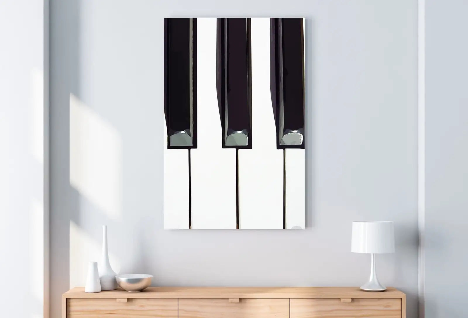 Piano Keys Art Digital Painting. Printable Wall Art. Black and White Art. Piano Print Minimalist Wall Art – Printable Wall Art Digital Download – Digital Download
