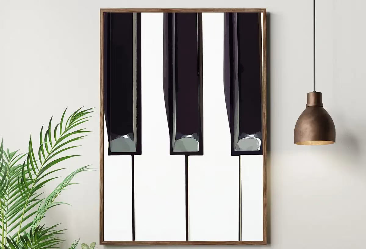 Piano Keys Art Digital Painting. Printable Wall Art. Black and White Art. Piano Print Minimalist Wall Art – Printable Wall Art