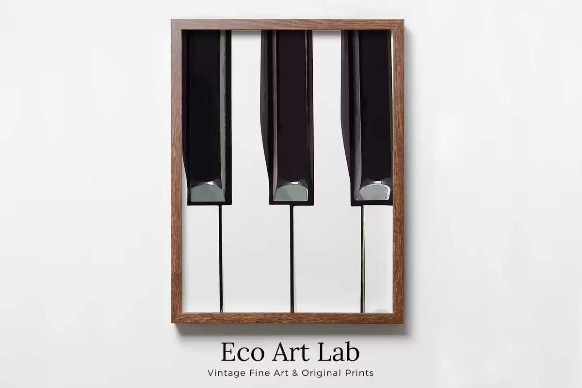 Piano Keys Art Digital Painting. Printable Wall Art. Black and White Art. Piano Print Minimalist Wall Art – Printable Wall Art