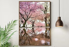 Pink Blossom Trees Reflection Printable Wall Art. Cherry Blossom Tree Floral Wall Art Print. Pink Wall Art Floral Poster Botanical Art – Printable Wall Art