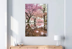Pink Blossom Trees Reflection Printable Wall Art. Cherry Blossom Tree Floral Wall Art Print. Pink Wall Art Floral Poster Botanical Art – Printable Wall Art