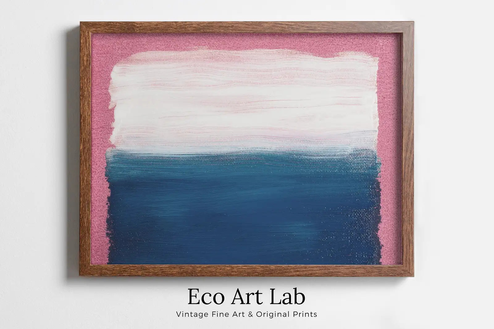Framed view of Pink Blue White Abstract Painting Printable Wall Art. Colorful Abstract Wall Art Download. Abstract Digital Art Print Bedroom or Living Room – printable wall art digital download.