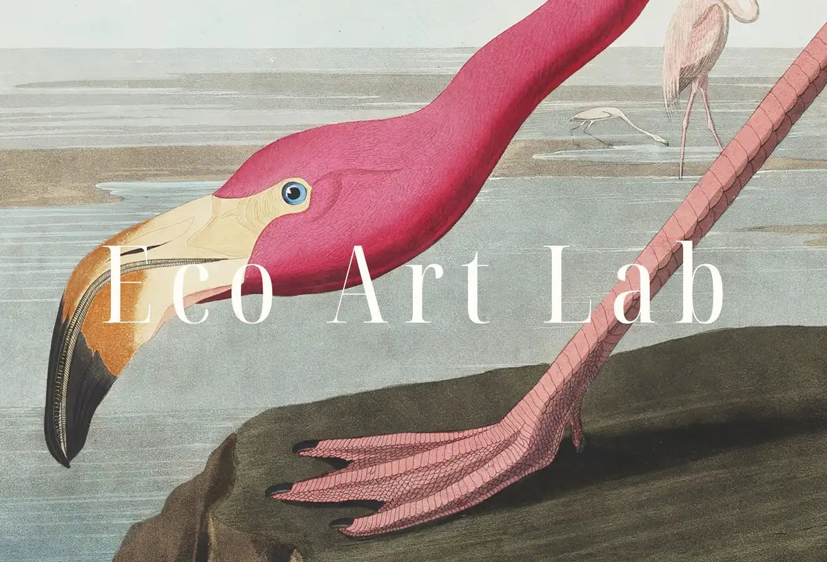 Pink Flamingo with a Flowers Body. Altered Vintage Tropical Bird Digital Painting. Wildlife Nature Colorful Decor. Bird Poster Printable Art – Printable Wall Art Digital Download – Digital Download