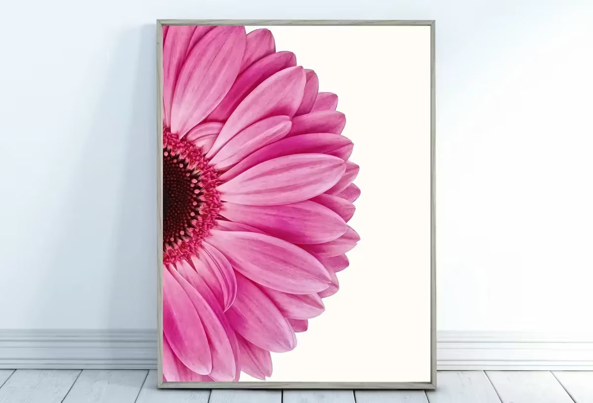 Pink Gerbera Daisy Painting Printable Wall Art, Daisy Flower Print, Floral Instant  Minimalist Botanical Decor – Printable Wall Art