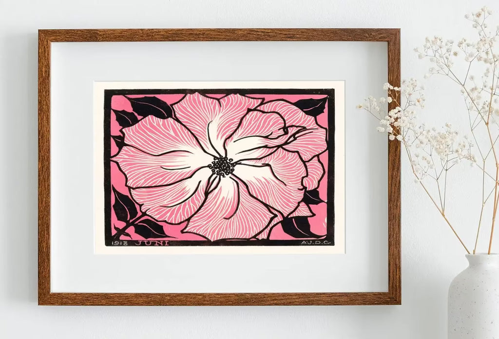 Pink Rose Painting Vintage Art Nouveau Print Wall Art. Instant Download Retro Flower Print Julie De Graag Printable Wall Art. Pink Art Print – Printable Wall Art