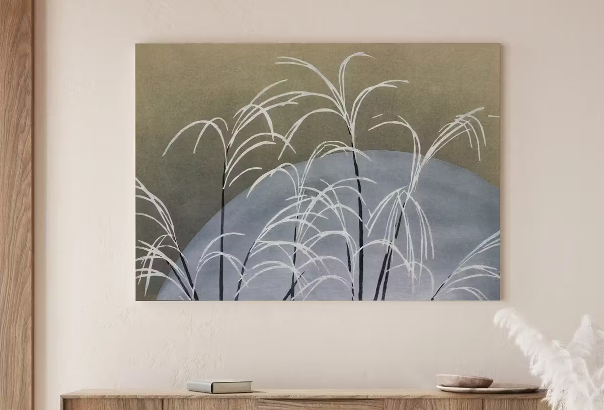 Plants and Moon Vintage Japanese Printable Wall Art. Antique Japanese Art. Instant Download Botanical Print Floral Minimalist Wall Decor – Printable Wall Art