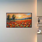 Poppy Field Art For Frame TV. Wildflowers Decor For Samsung Frame TV. Modern Landscape 4K Image For Artistic Display – Frame TV  Art