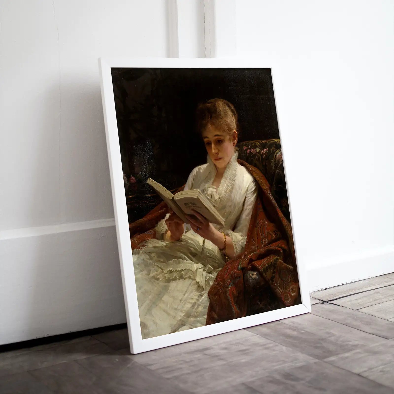 Portrait of a Woman Reading. Vintage Printable Painting. Antique Oil Painting. Woman Reading Print. Moody Library Artwork. Printable Art – Printable Wall Art Digital Download – Digital Download