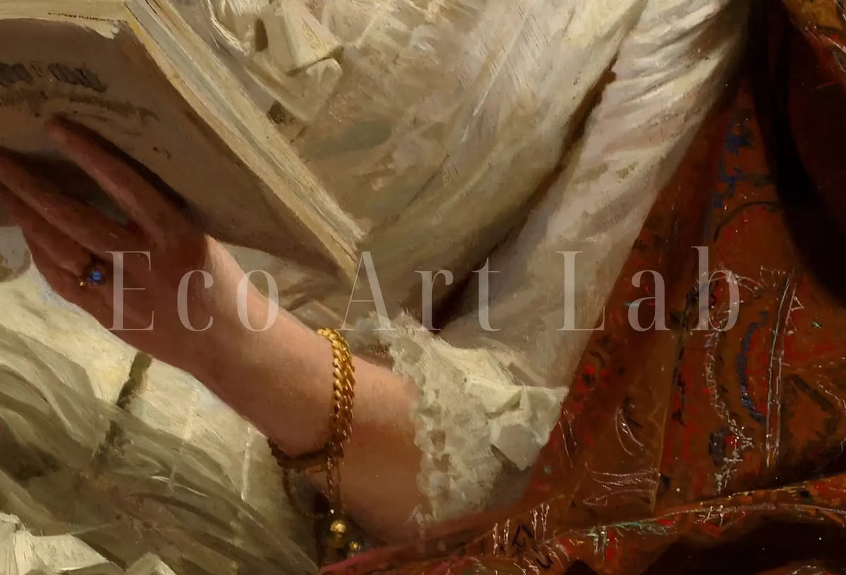 Portrait of a Woman Reading. Vintage Printable Painting. Antique Oil Painting. Woman Reading Print. Moody Library Artwork. Printable Art – Printable Wall Art