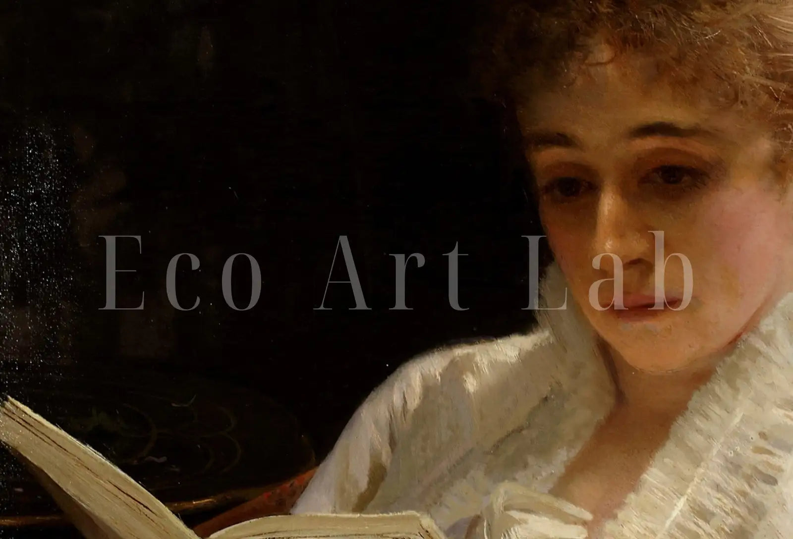 Portrait of a Woman Reading. Vintage Printable Painting. Antique Oil Painting. Woman Reading Print. Moody Library Artwork. Printable Art – Printable Wall Art Digital Download – Digital Download