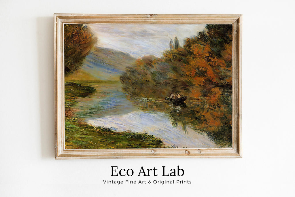 Claude Monet - Printable Wall Art - Boat on the Seine near Jeufosse