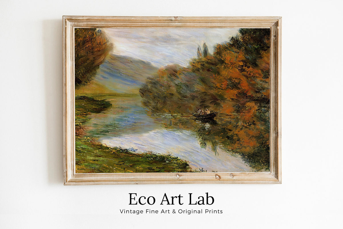 Claude Monet - Printable Wall Art - Boat on the Seine near Jeufosse