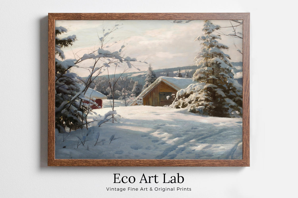 Peder Mønsted - Printable Wall Art - Sunlit Winter Landscape