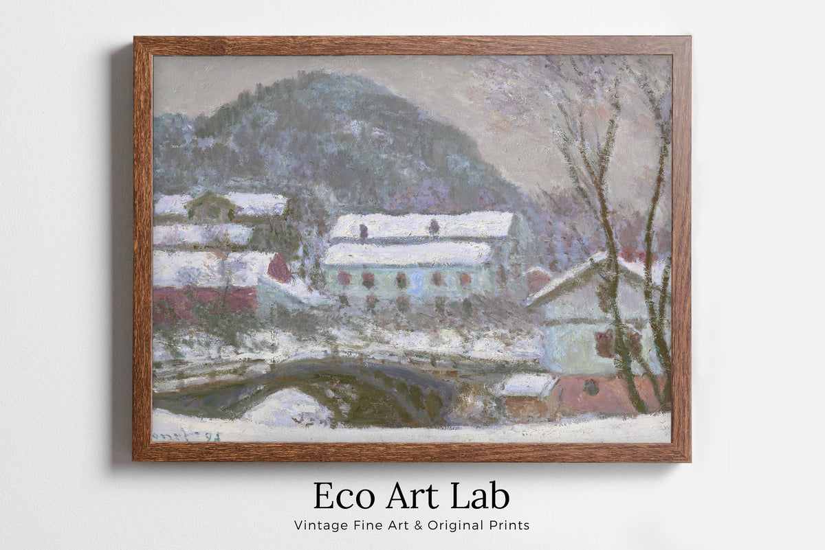 Claude Monet - Printable Wall Art - Sandviken Norway Snow Effect