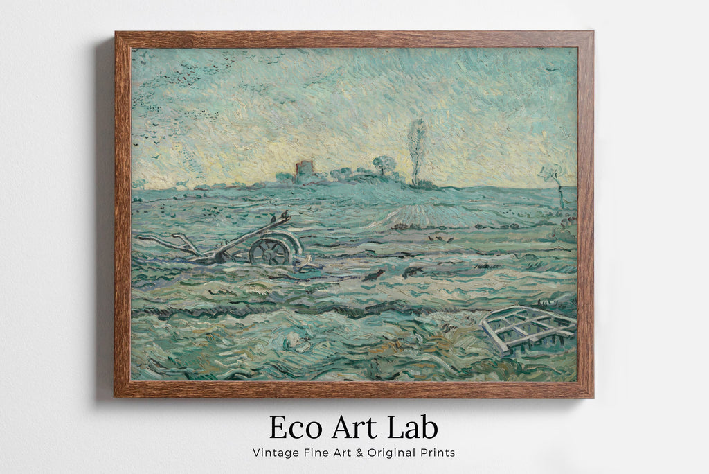 Vincent van Gogh - Printable Wall Art - Snow Covered Field with a Harrow (after Millet)