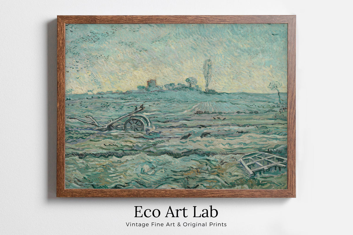 Vincent van Gogh - Printable Wall Art - Snow Covered Field with a Harrow (after Millet)