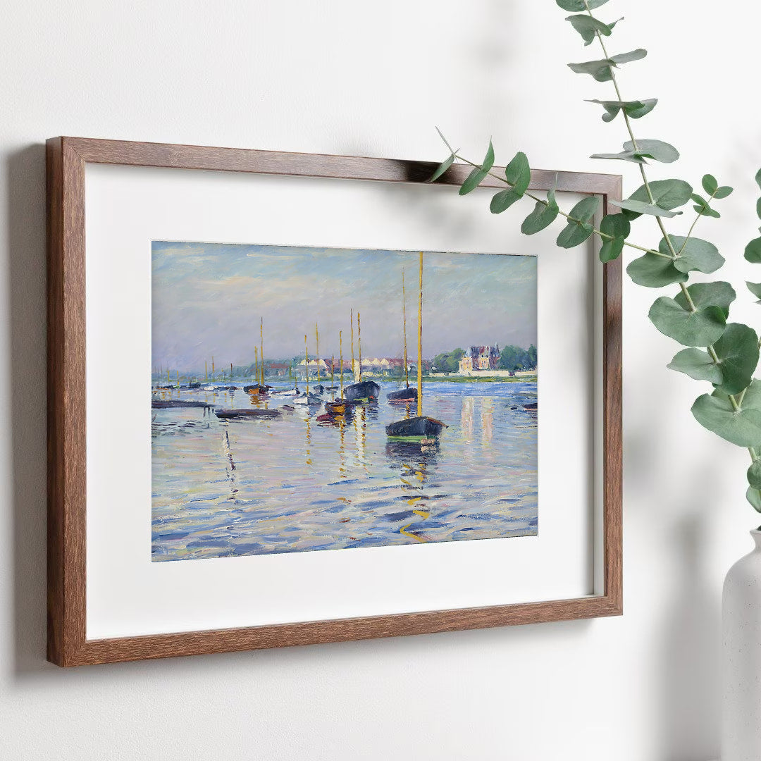 Gustave Caillebotte - Printable Wall Art - Boats Moored on the Seine at Argenteuil