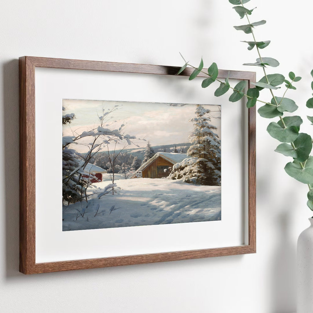 Peder Mønsted - Printable Wall Art - Sunlit Winter Landscape