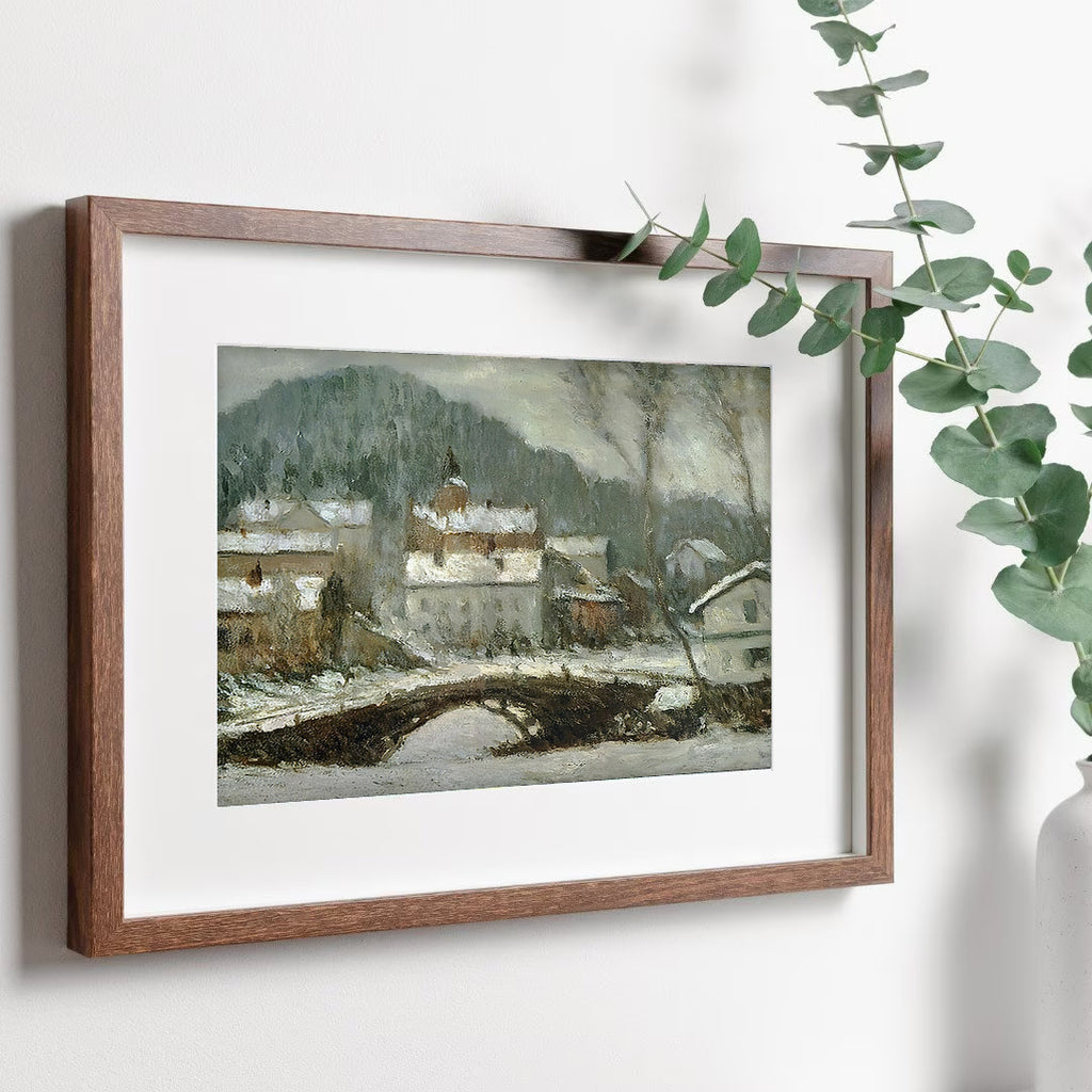 Claude Monet - Printable Wall Art - Sandvika Village in the Snow