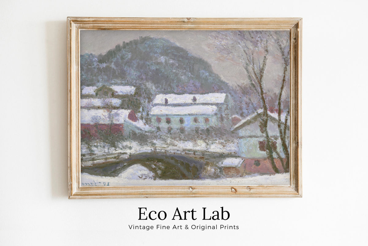 Claude Monet - Printable Wall Art - Sandviken Norway Snow Effect