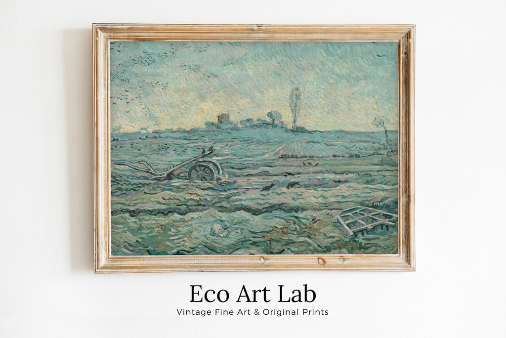 Vincent van Gogh - Printable Wall Art - Snow Covered Field with a Harrow (after Millet)