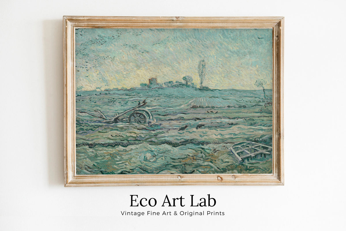 Vincent van Gogh - Printable Wall Art - Snow Covered Field with a Harrow (after Millet)