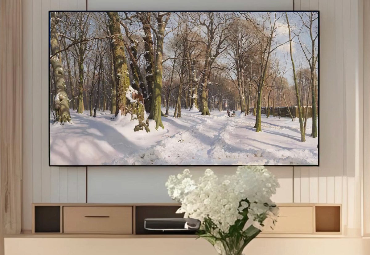 Frame TV Vintage Oil Paintings Winter Art - Nature wall Art