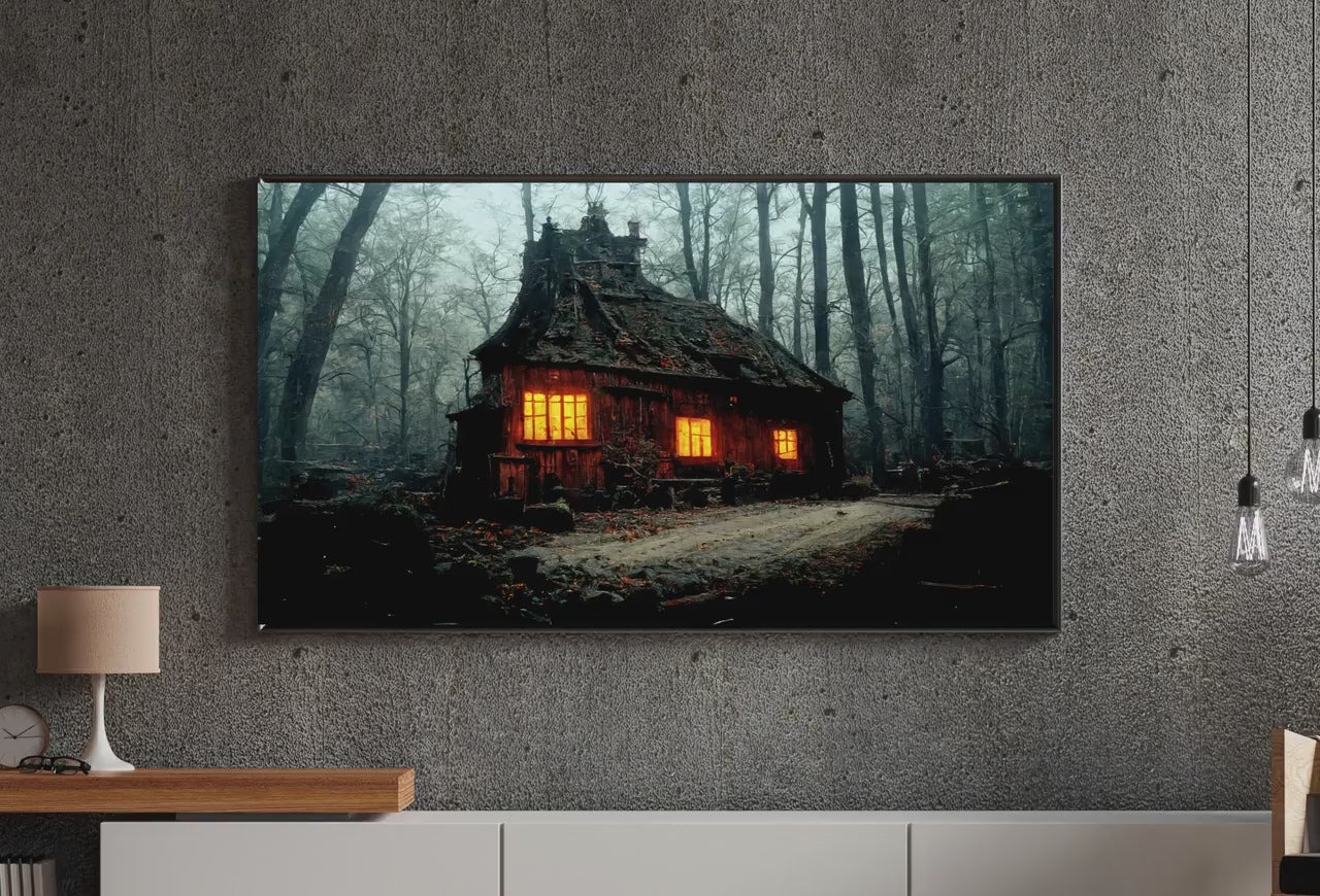 Set of 10 Halloween Samsung Frame TV 4K Art. Creepy Haunted Houses in Dark Forests. Horror Art. Instant Download Frame TV Halloween Art Set.