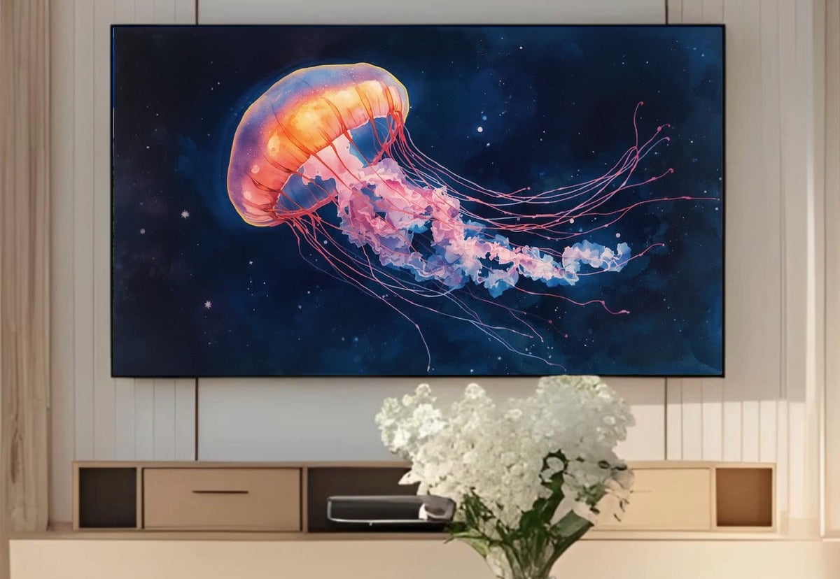 Jellyfish Samsung Frame TV Art - Nautical Decor Unique Wall Art - Ocean Art Set of 40 Paintings