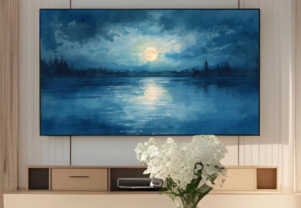 Samsung Frame TV Art - Original Paintings - Sun and Moon Digital Download - 40 Frame TV Art