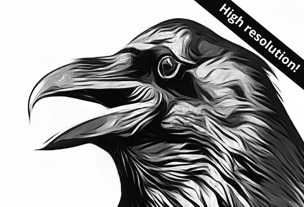 Printable Crow Painting. Crow on Branch Wall Art Instant Download Raven Decor. Black Crow Painting. Digital Raven Print Downloadable Art – Printable Wall Art