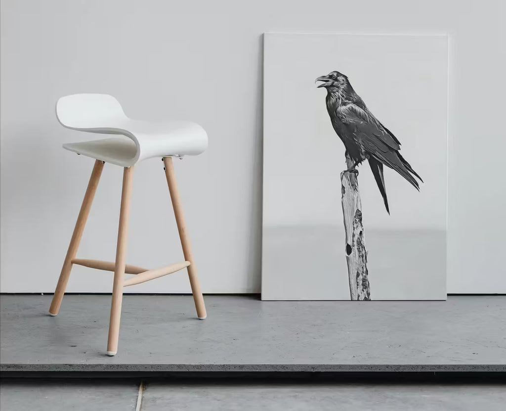 Printable Crow Painting. Crow on Branch Wall Art Instant Download Raven Decor. Black Crow Painting. Digital Raven Print Downloadable Art – Printable Wall Art