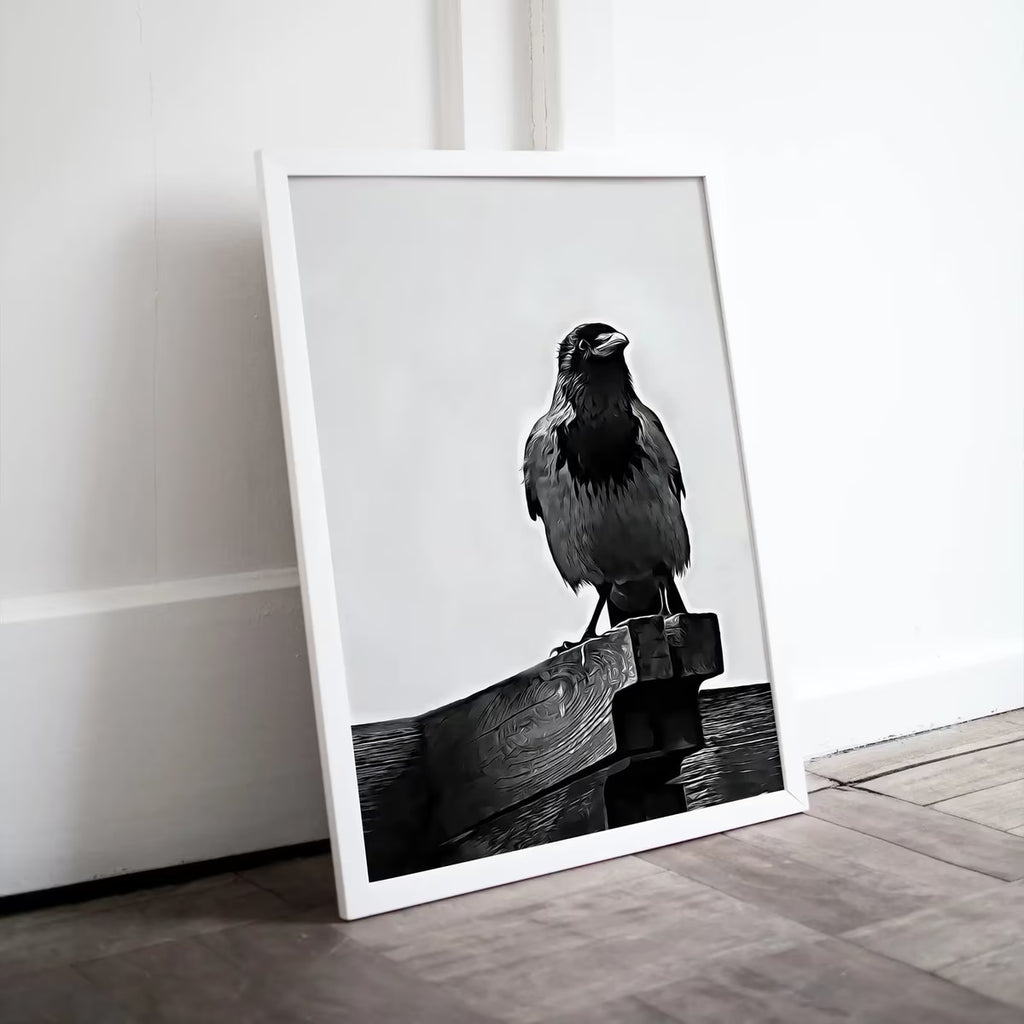 Printable Crow Painting. Crow Wall Art Instant Download Raven Decor. Black Bird Print Animal Painting. Digital Raven Print Downloadable Art – Printable Wall Art