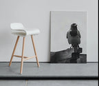 Detail view of artwork from Printable Crow Painting. Crow Wall Art Instant Download Raven Decor. Black Bird Print Animal Painting. Digital Raven Print Downloadable Art. (variation 1)