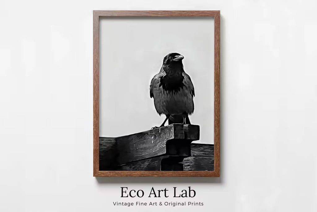 Printable Crow Painting. Crow Wall Art Instant Download Raven Decor. Black Bird Print Animal Painting. Digital Raven Print Downloadable Art – Printable Wall Art