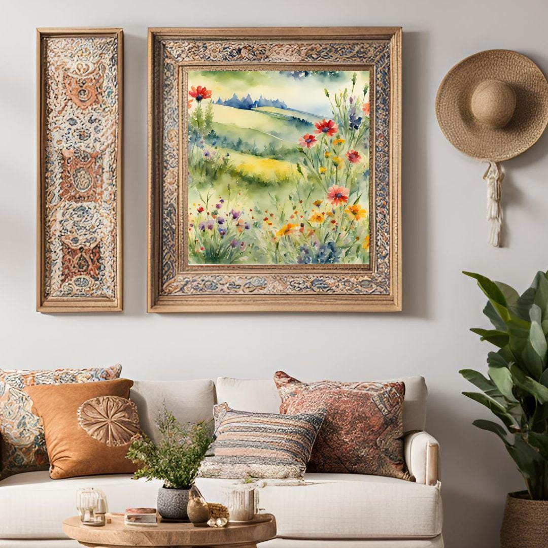 Printable Floral Wall Art I Colorful Watercolor Home Decor I Square Nature Artwork I Instant Download – Printable Wall Art Digital Download – Digital Download