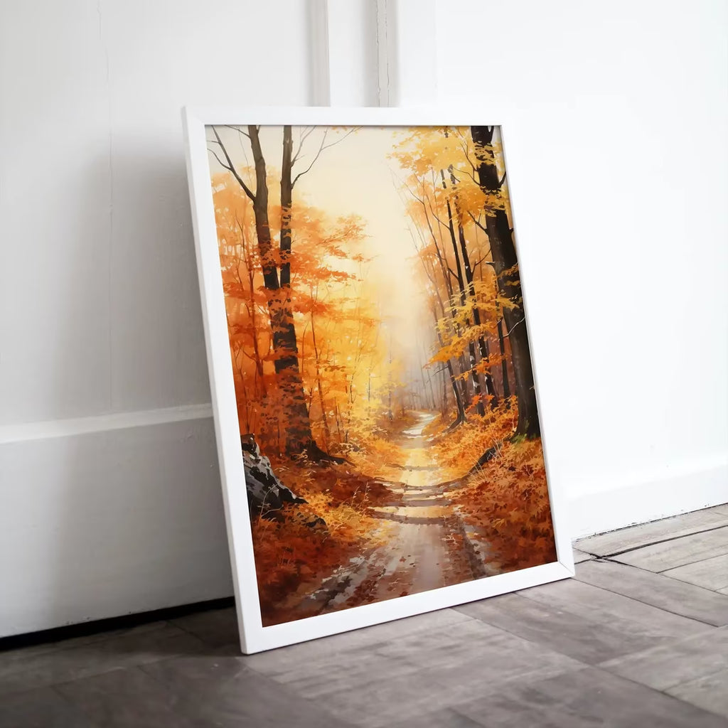 Printable Landscape Painting. Forest Trail in the Fall. Nature Print Autumn Art. Vertical Wall Art. Instant Download Home or Office Decor – Printable Wall Art