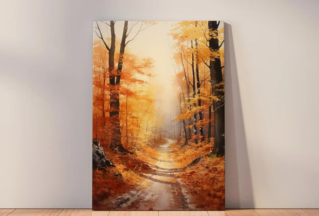 Printable Landscape Painting. Forest Trail in the Fall. Nature Print Autumn Art. Vertical Wall Art. Instant Download Home or Office Decor – Printable Wall Art