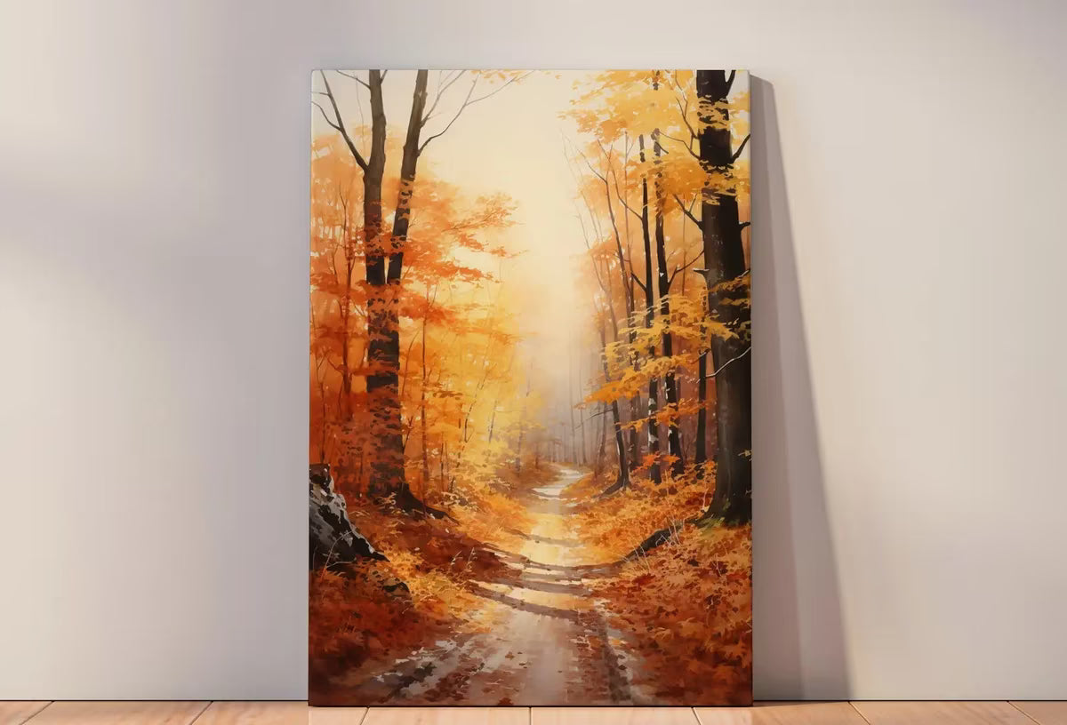 Printable Landscape Painting. Forest Trail in the Fall. Nature Print Autumn Art. Vertical Wall Art. Instant Download Home or Office Decor – Printable Wall Art